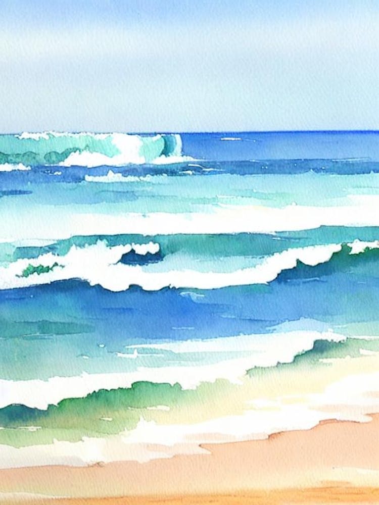 Bondi Beach 2, Sydney, Australia Watercolour