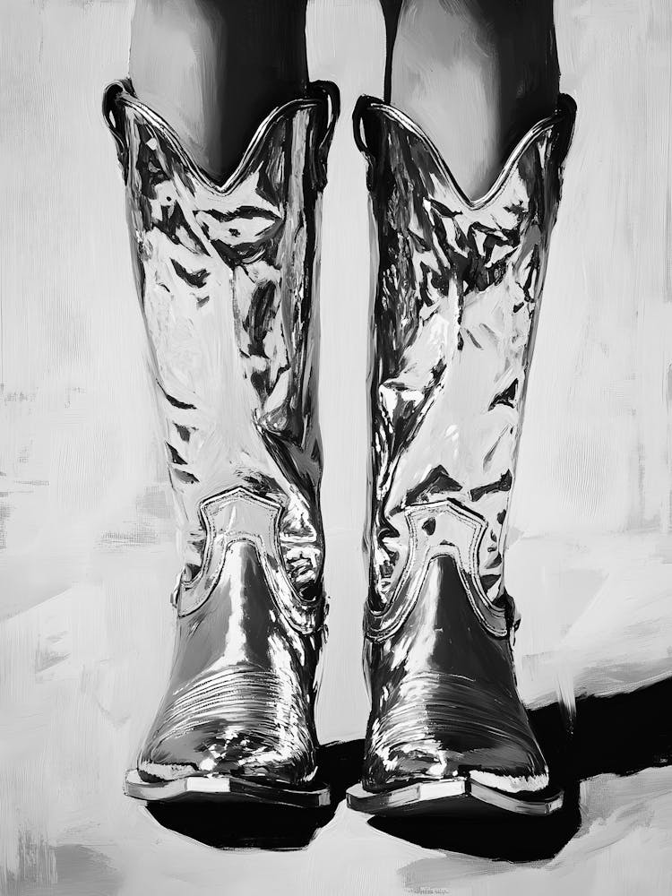 Silver Cowboy Boots