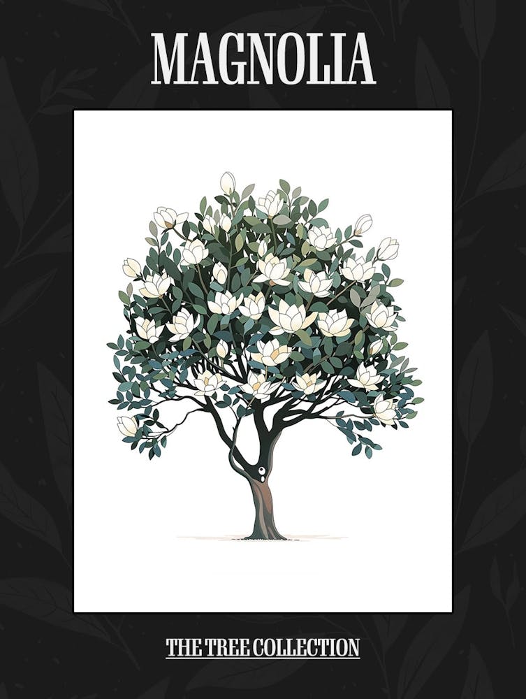 Magnolia Tree Pixel Illustration 3 Poster