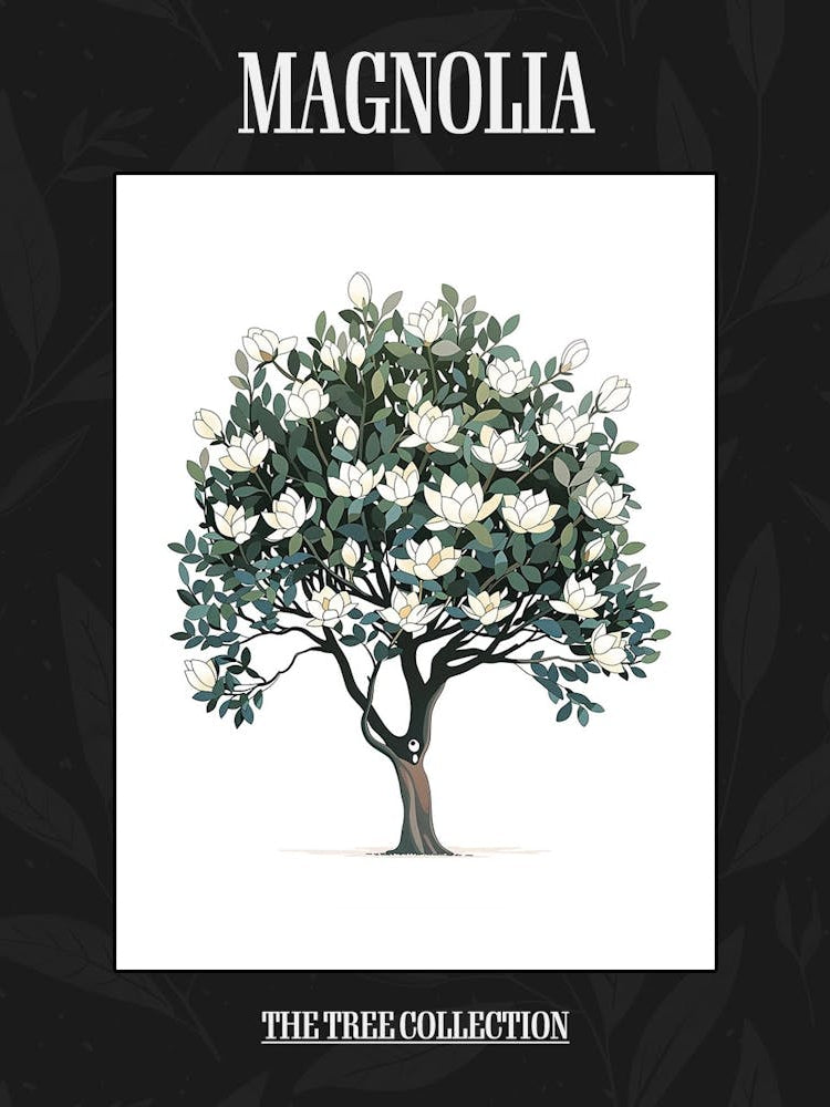 Magnolia Tree Pixel Illustration 3 Poster