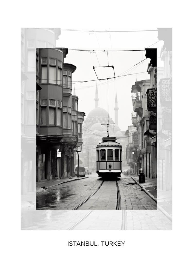 Poster von Istanbul, Türkei, Schwarz-Weiß Altes Foto 2