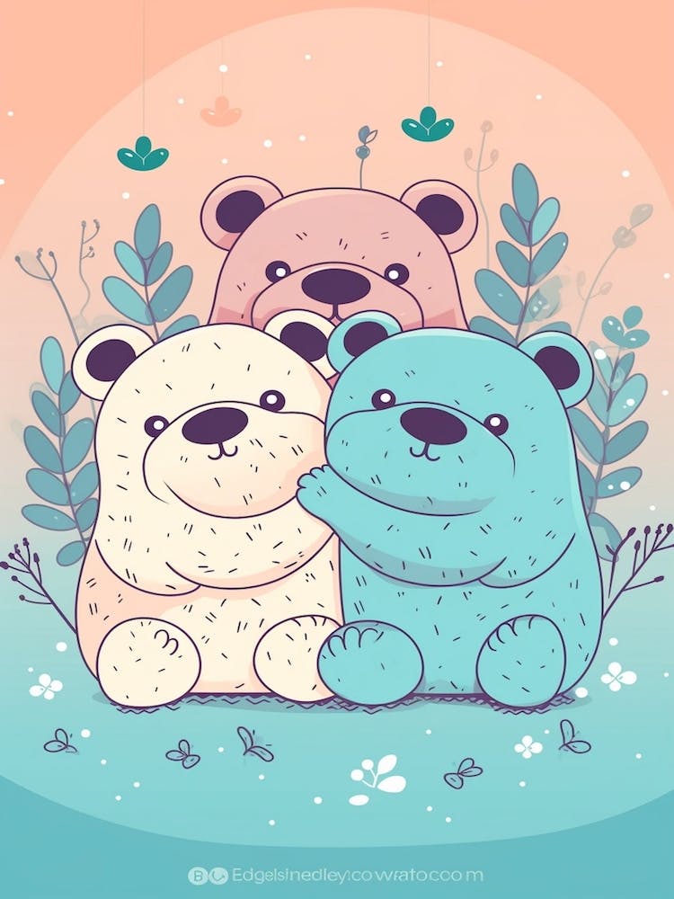 Bears Kawaii Illustration 2