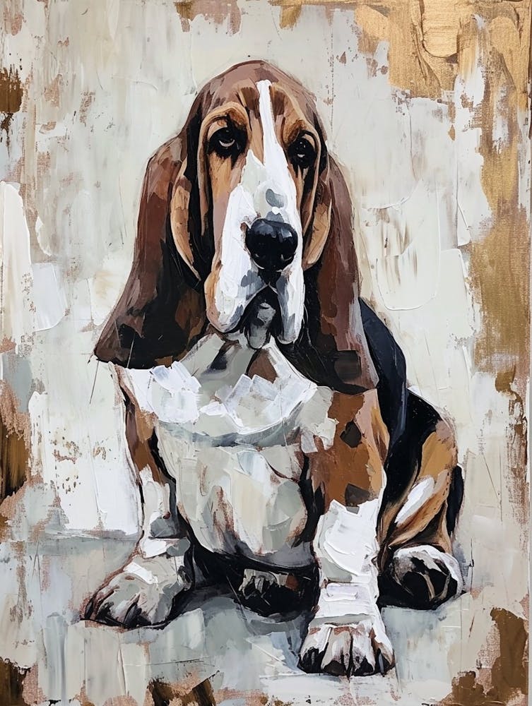 Basset Hound Acrylic Painting 3