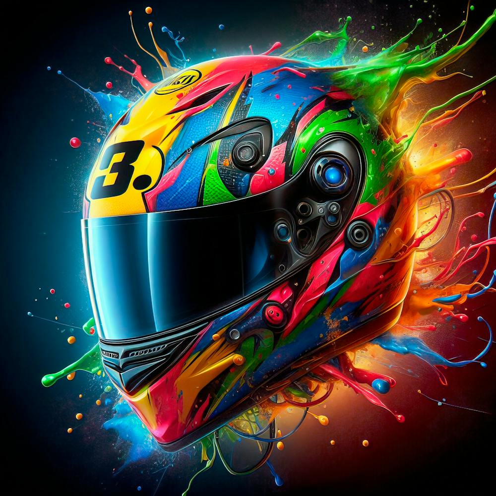Helmet With Paint Splashes