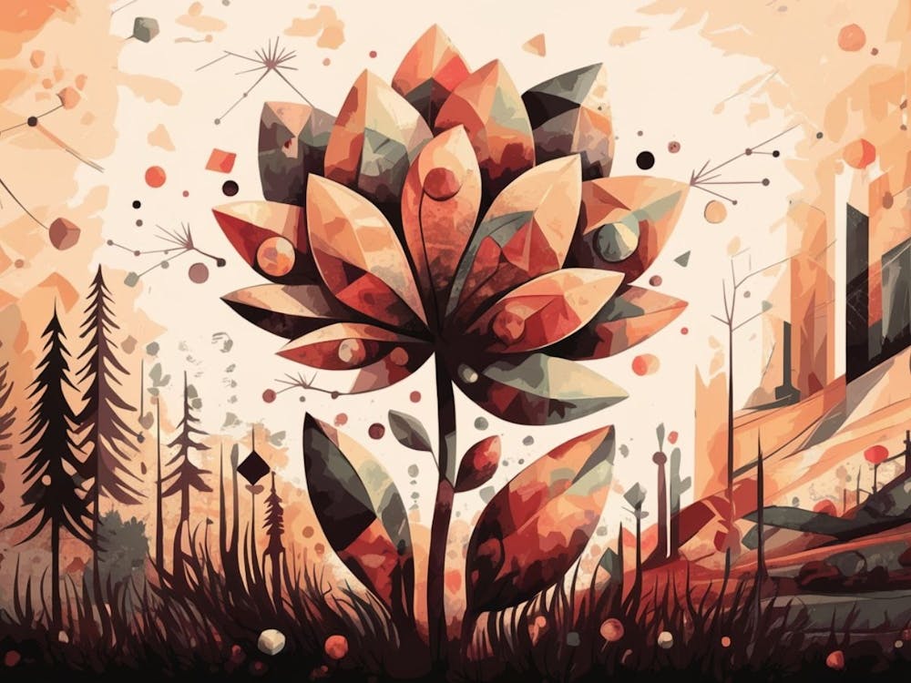 Abstract Boho Flower