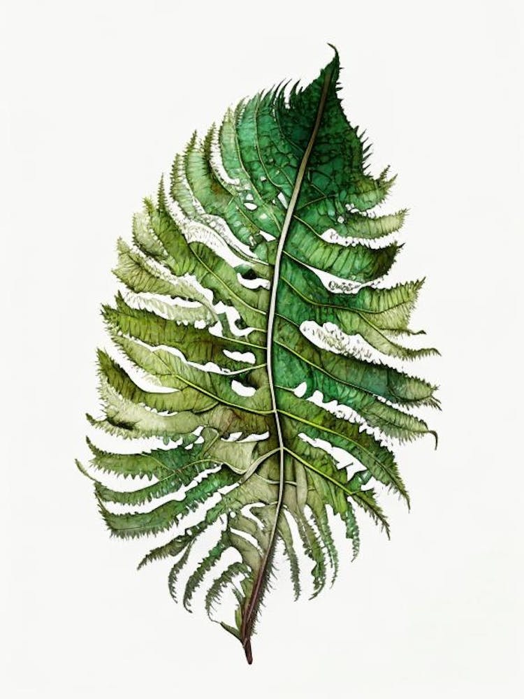 Scaly Cloak Fern Watercolour