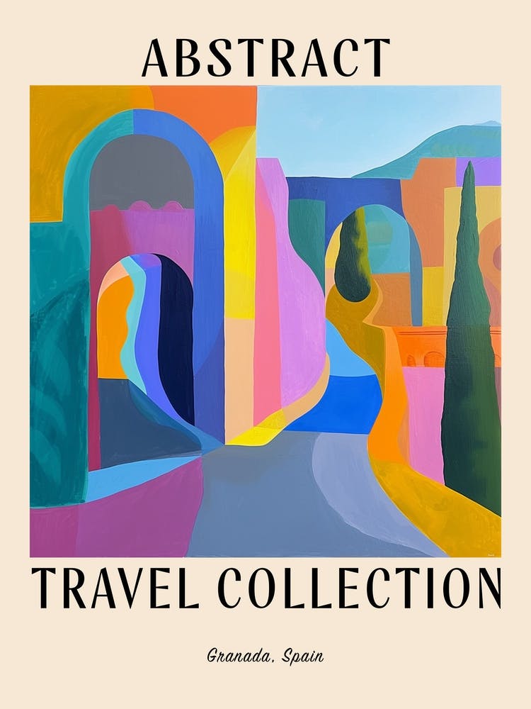 Abstract Travel Collection Poster Granada Spain 3