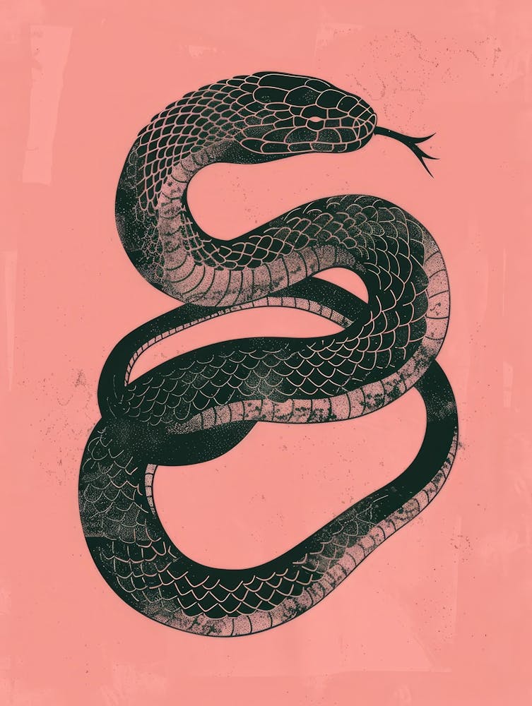 Snake On A Pink Background
