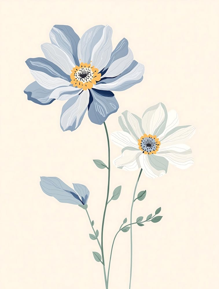 Gentle Blooming Flowers in Soft Pastels