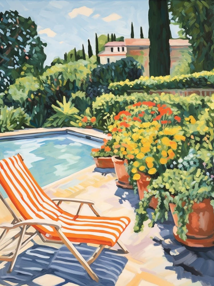 Sun Lounger By The Pool In Sardinia Italy 3