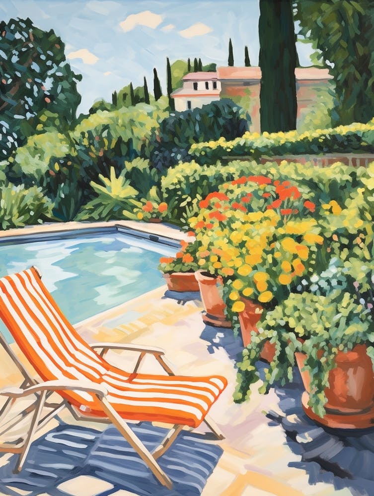 Sun Lounger By The Pool In Sardinia Italy 3