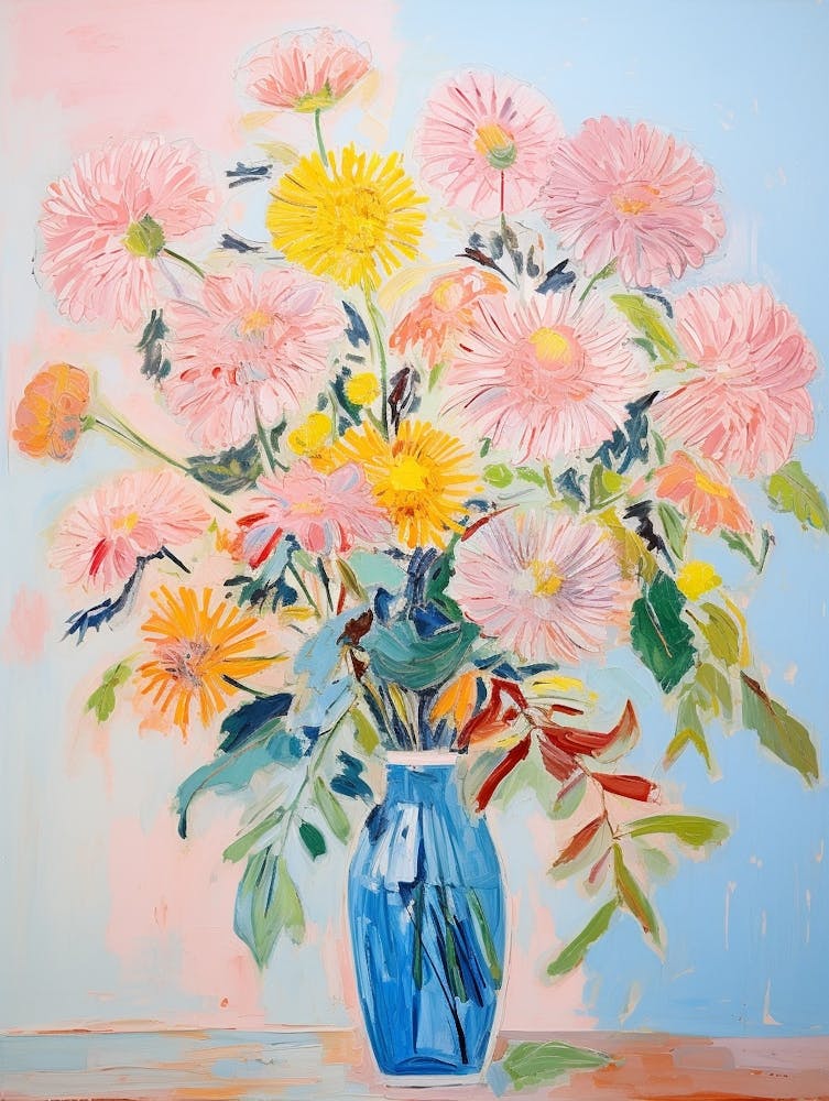 Flower Painting Fauvist Style Chrysanthemum 2