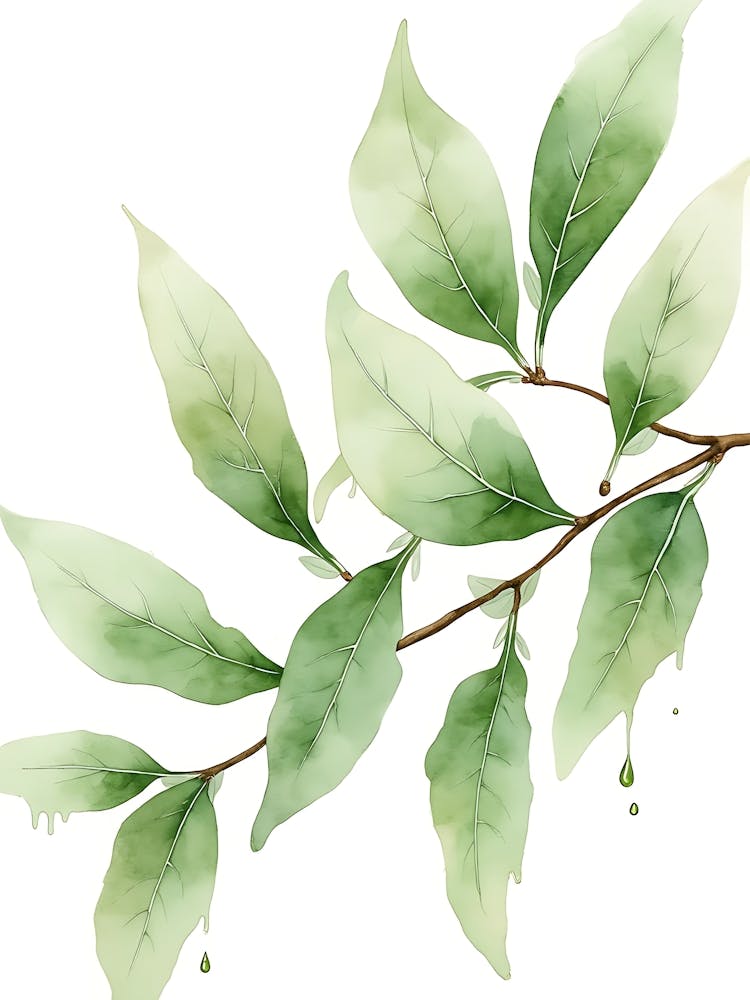 Subtle Sage Watercolor Bloom