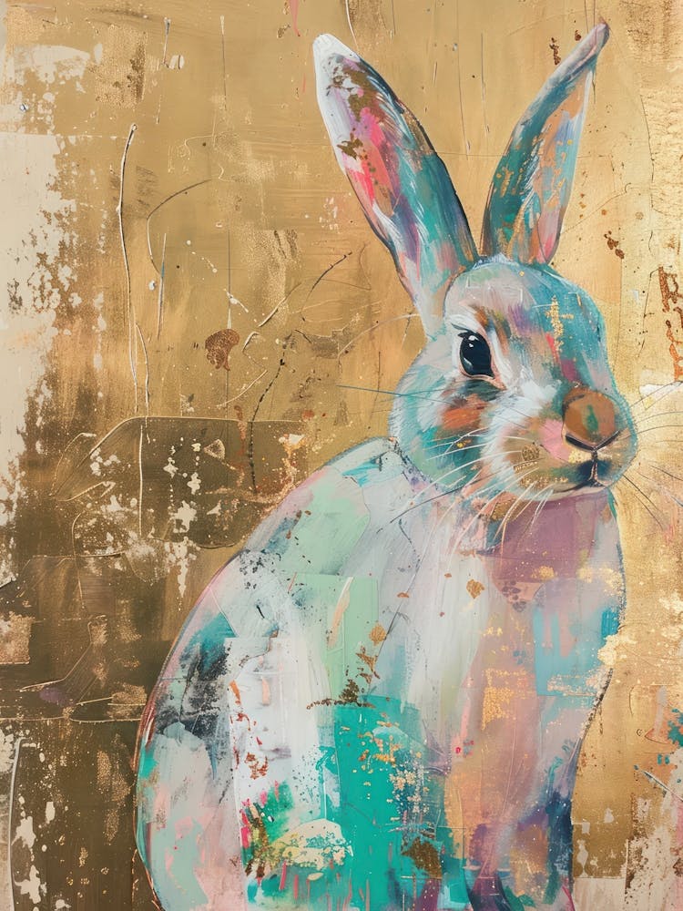 Bunny Gold Effect Collage 6