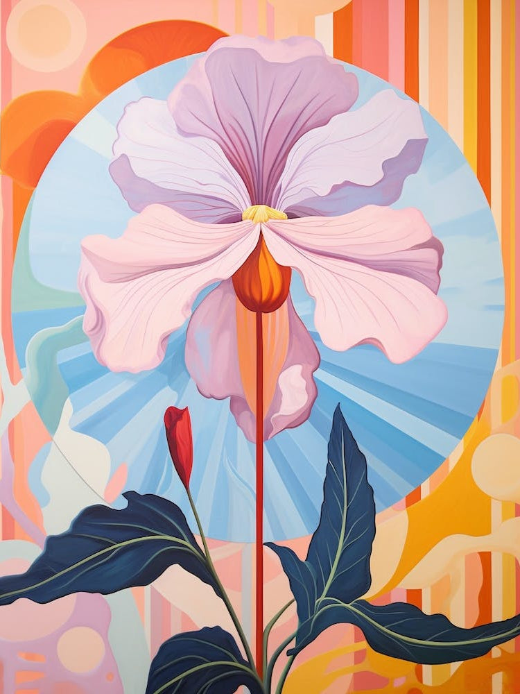 Iris 1 Hilma Af Klint Inspired Pastel Flower Painting