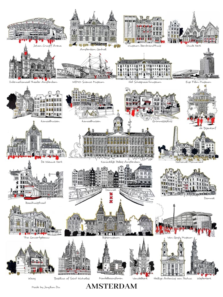 Amsterdam landmark building Poster