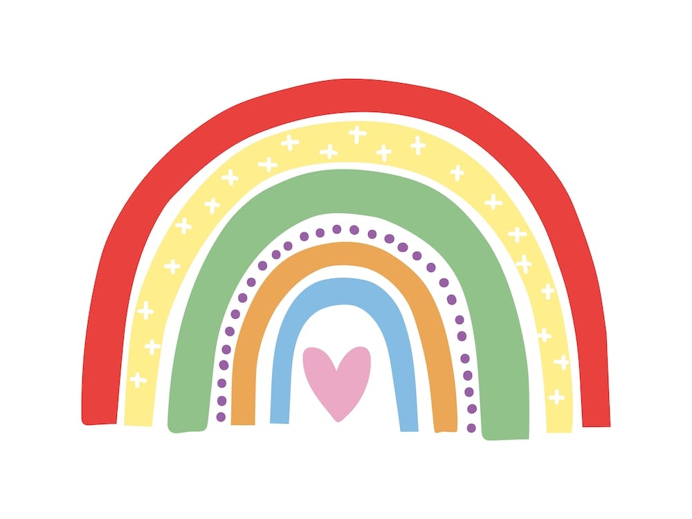 Rainbow With Heart Landscape