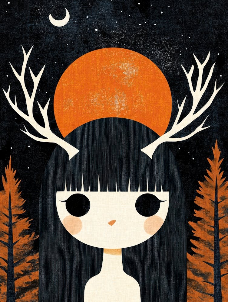 Girl With Deer Antlers