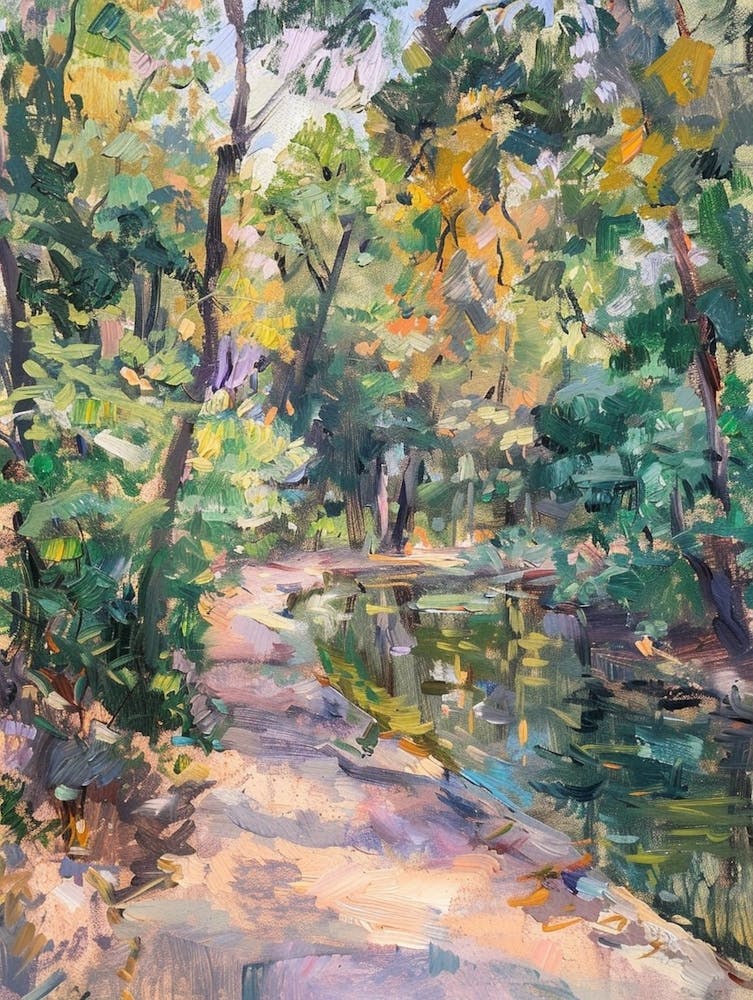 Zilker Metropolitan Park Austin Texas Oil Painting 1
