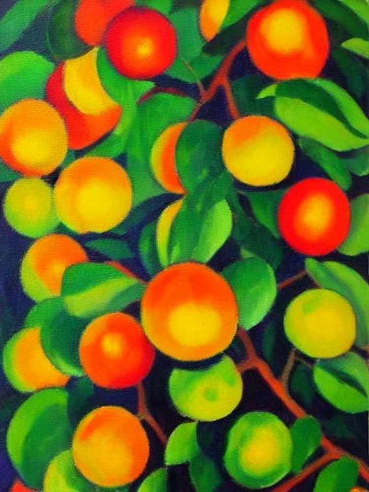 Ackee 1 Fruit Vibrant Matisse Inspired Painting Fruit