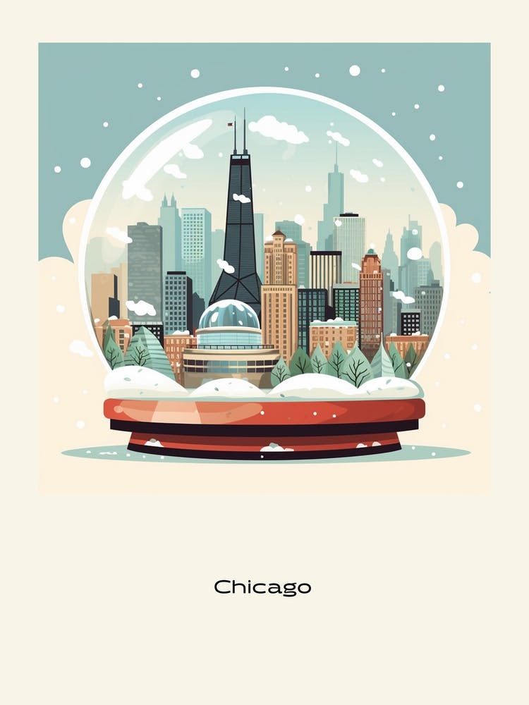 Chicago Usa 2 Snowglobe Poster