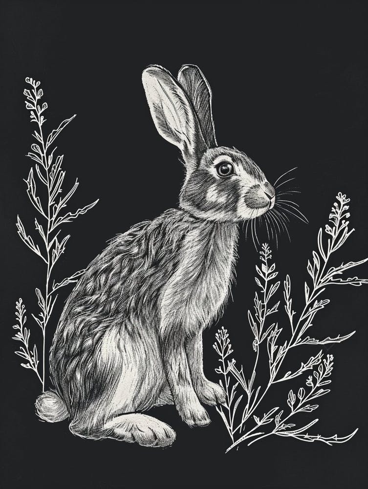 American Fuzzy Lop Rabbit Minimalist Illustration 2
