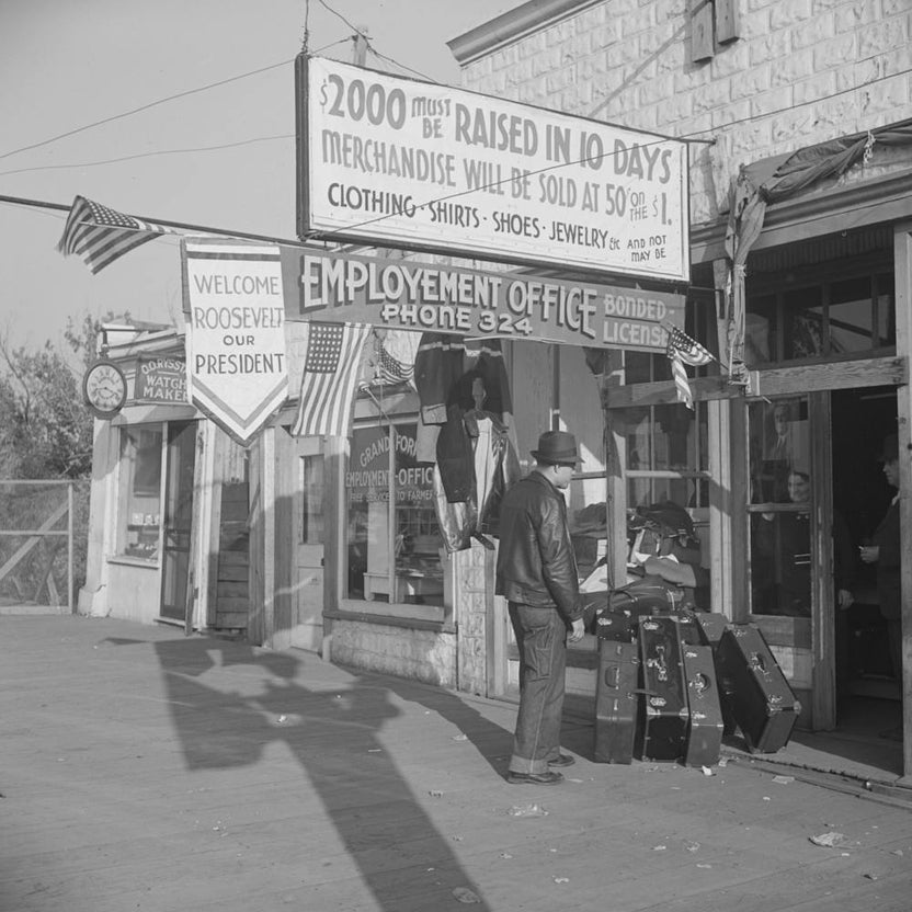 Luggage With Transient In Front, Grand Forks, North Dakota By Russell Lee