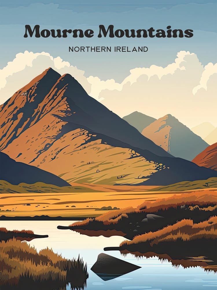 The Mournes Irische Landschafts-Kunst-Illustration