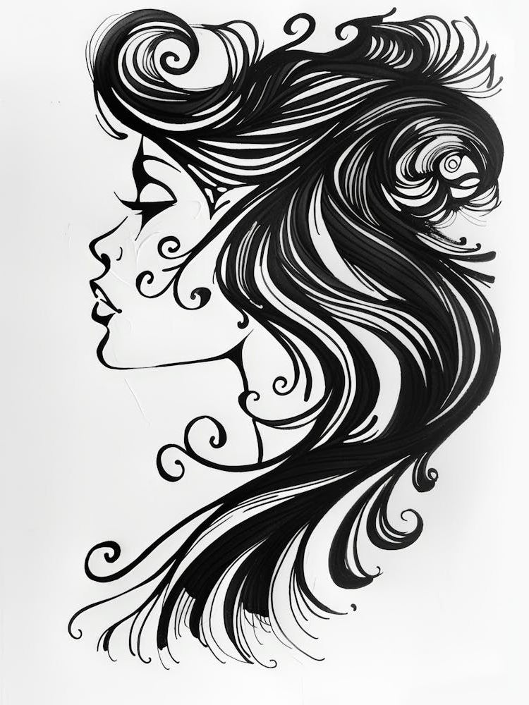 Drawing Of A Woman'S Head