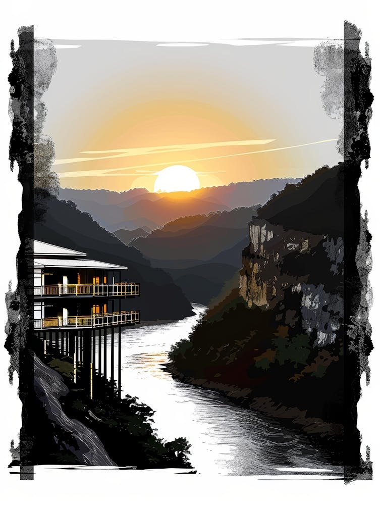 Sunset Over The River 11