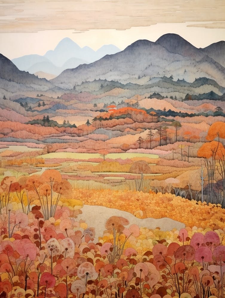 Autumn National Park Painting Fuji Hakone Izu National Park Japan 1