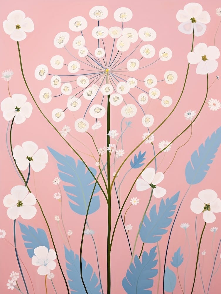 Gypsophila Babys Breath 2 Hilma Af Klint Inspired Pastel Flower Painting