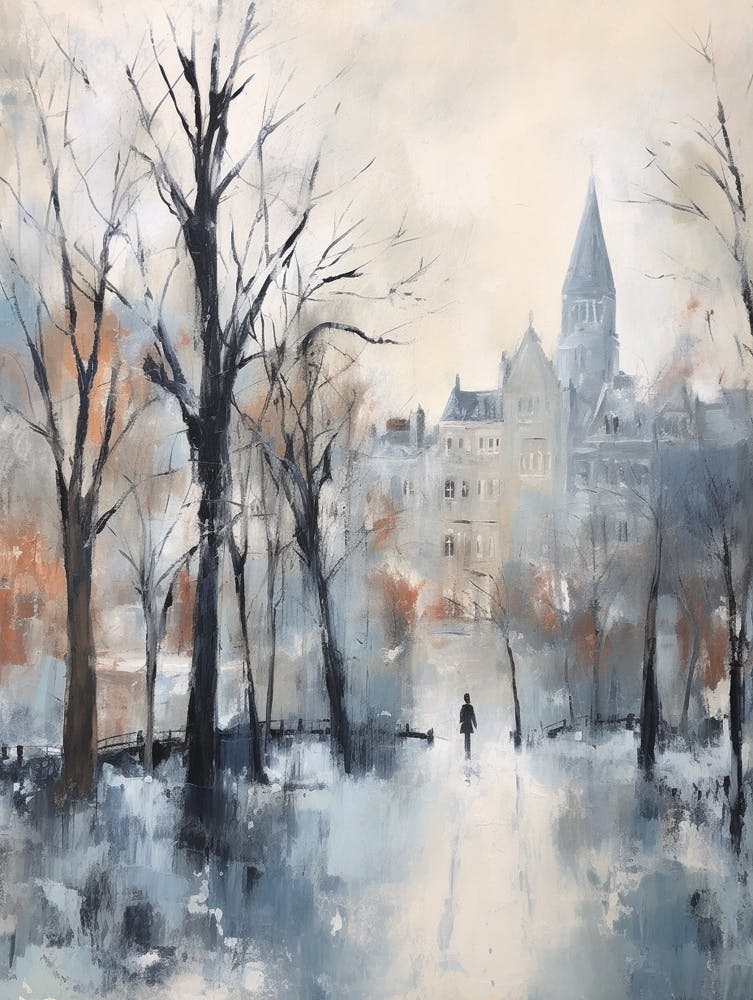 Winter City Park Painting Castle Park Bristol 3