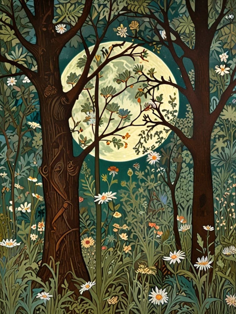 William Morris Moonlight In The Woods 80