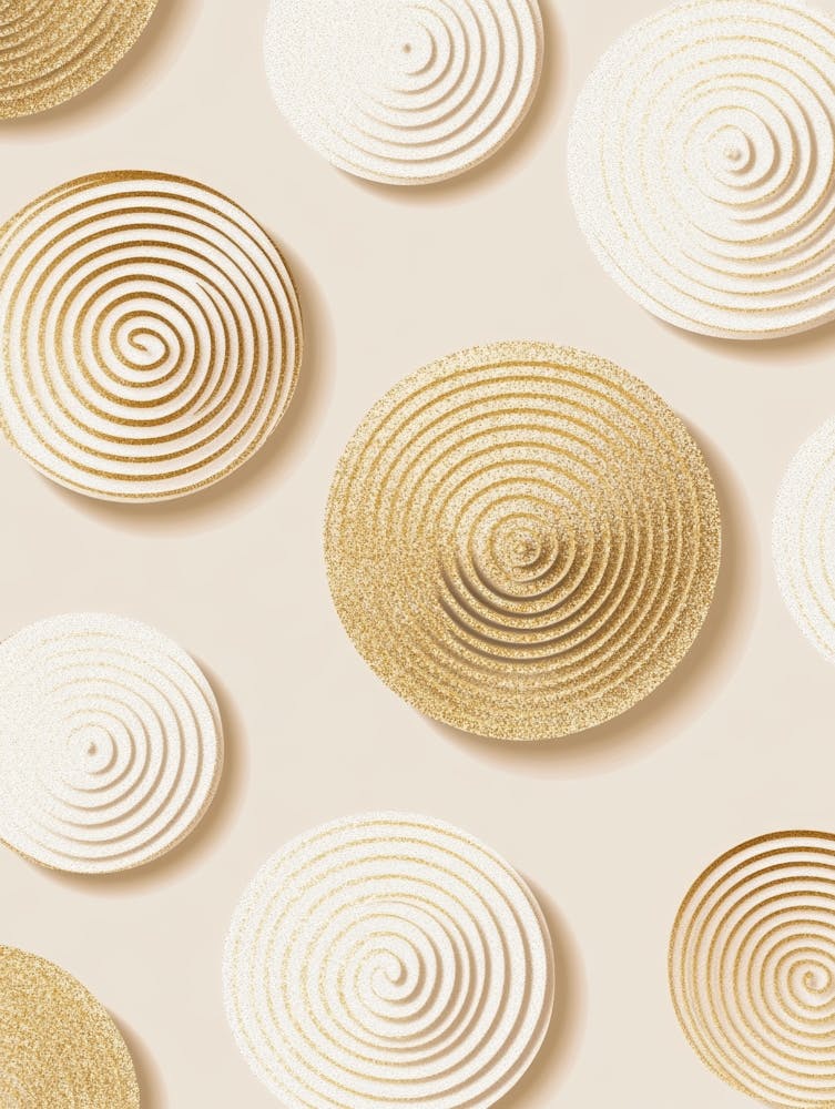 Gold And White Swirls