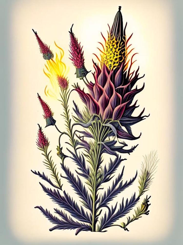 Blazing Star Wildflower Vintage Botanical 1