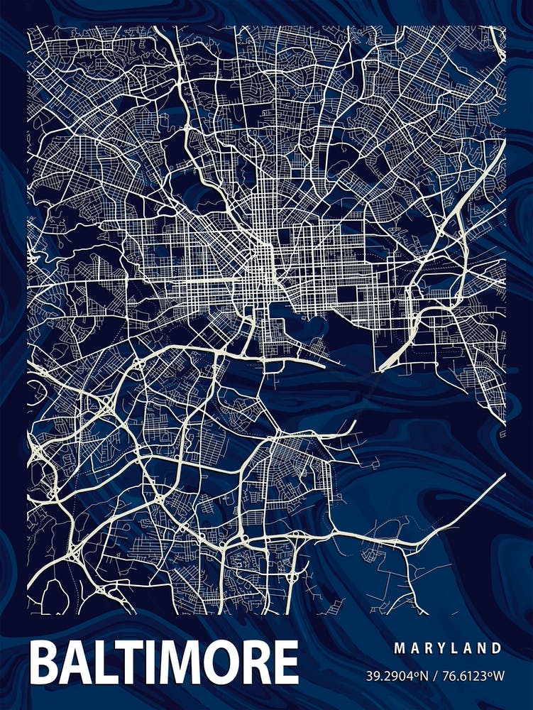 Baltimore Crocus Marble Map