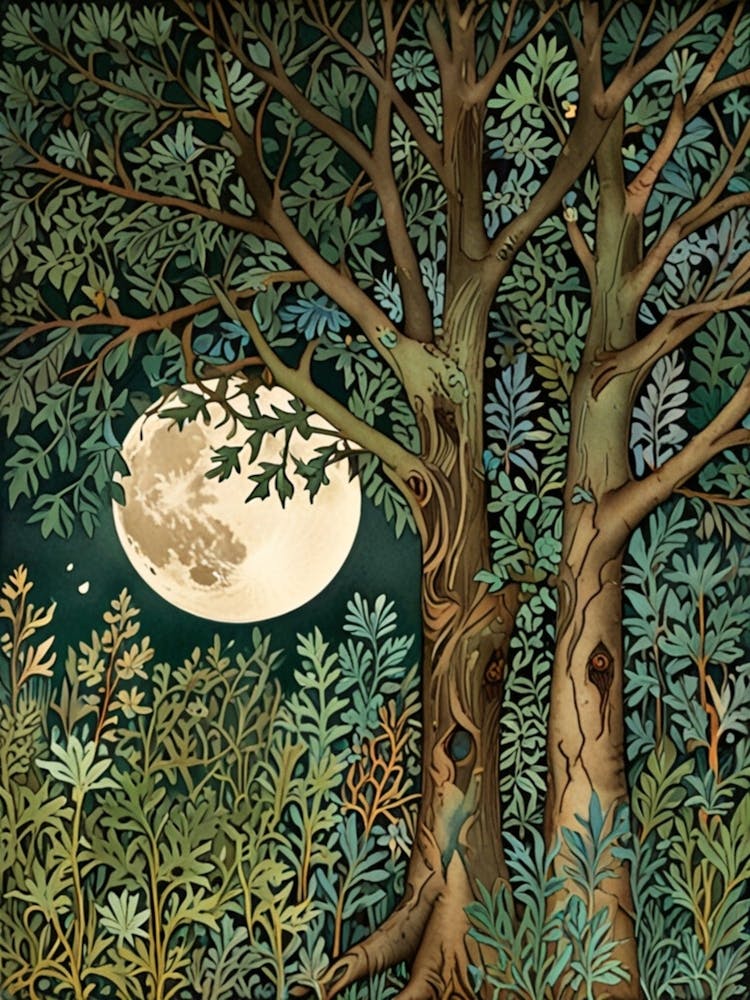 William Morris Moonlight In The Woods 161