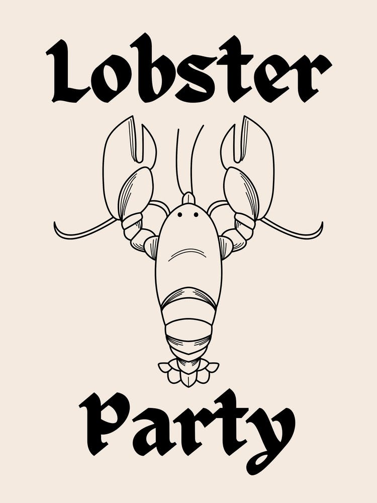 Lobster Party B&W