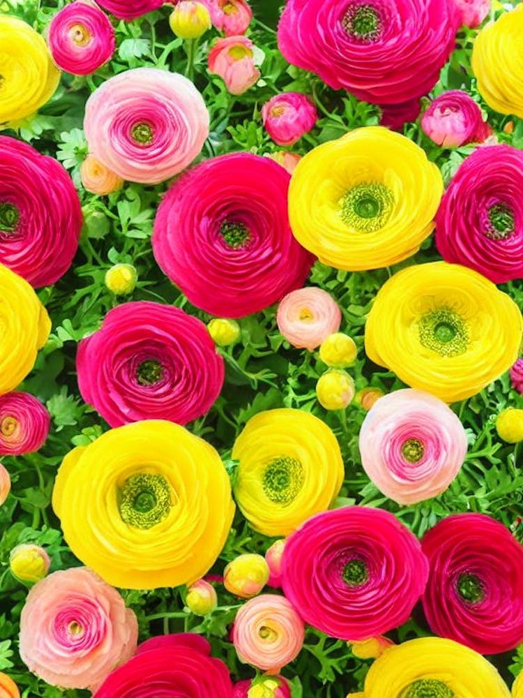 Ranunculus Repeat Retro Flower