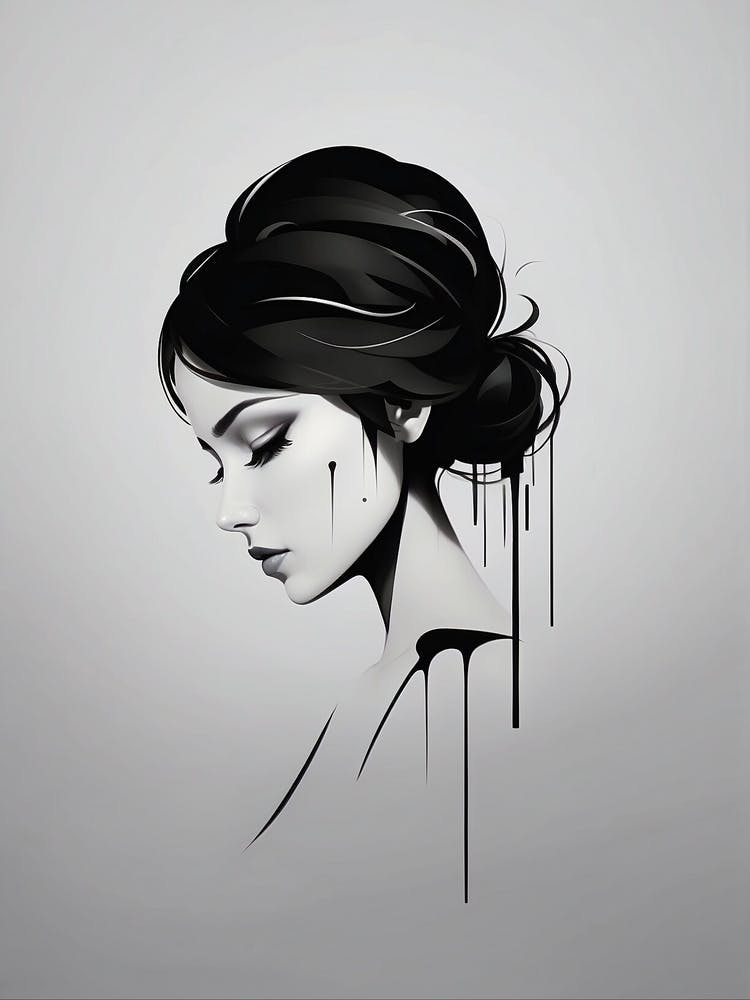 Black And White Portrait Of A Woman