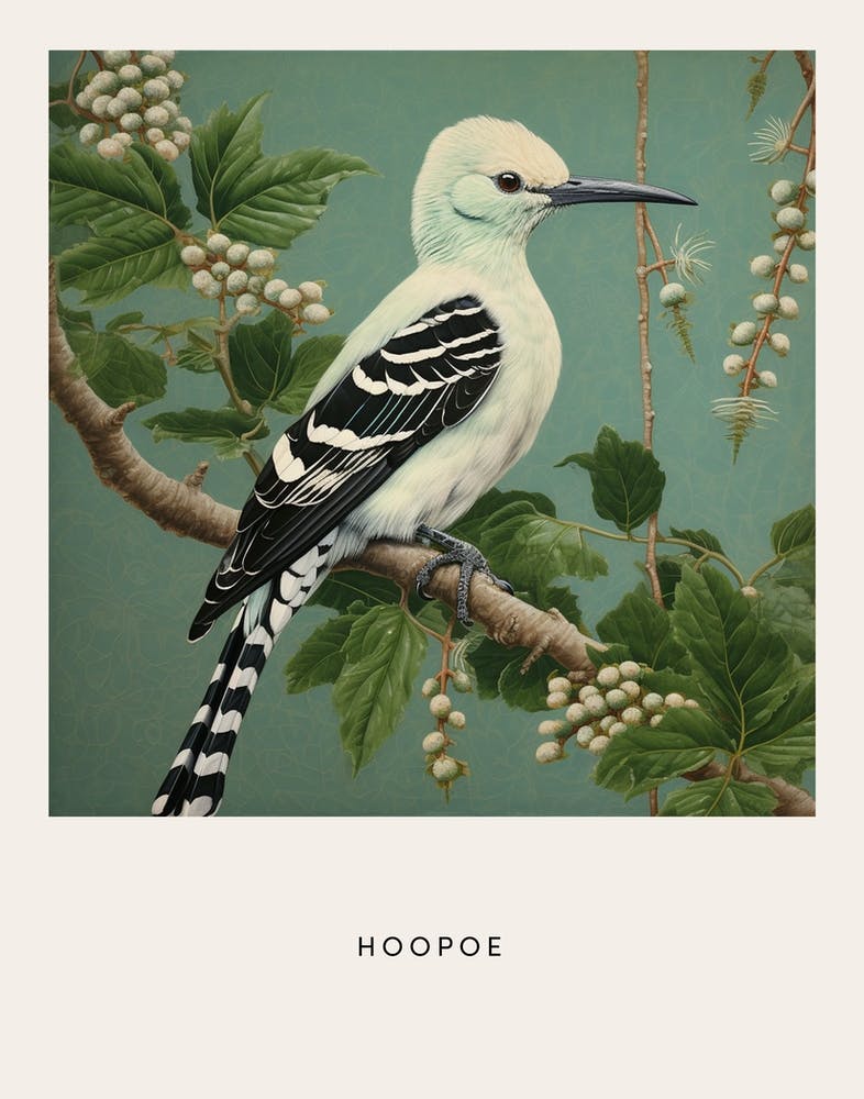 Ohara Koson Inspired Bird Painting Hoopoe 1 Poster