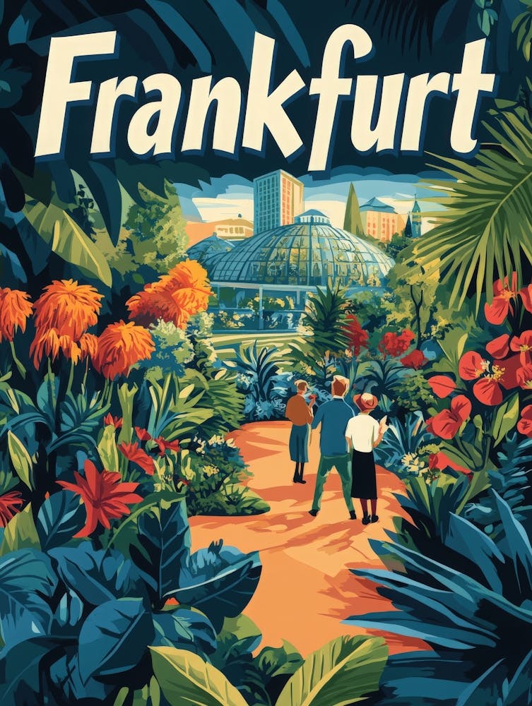 Aihrgdesign A Retro Travel Poster For Frankfurt Featuring The 4dc29345 Bb32 447e 956b Fdb5905a7fcb 2