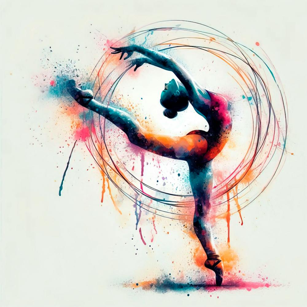 Classical ballet dancer in watercolor 3