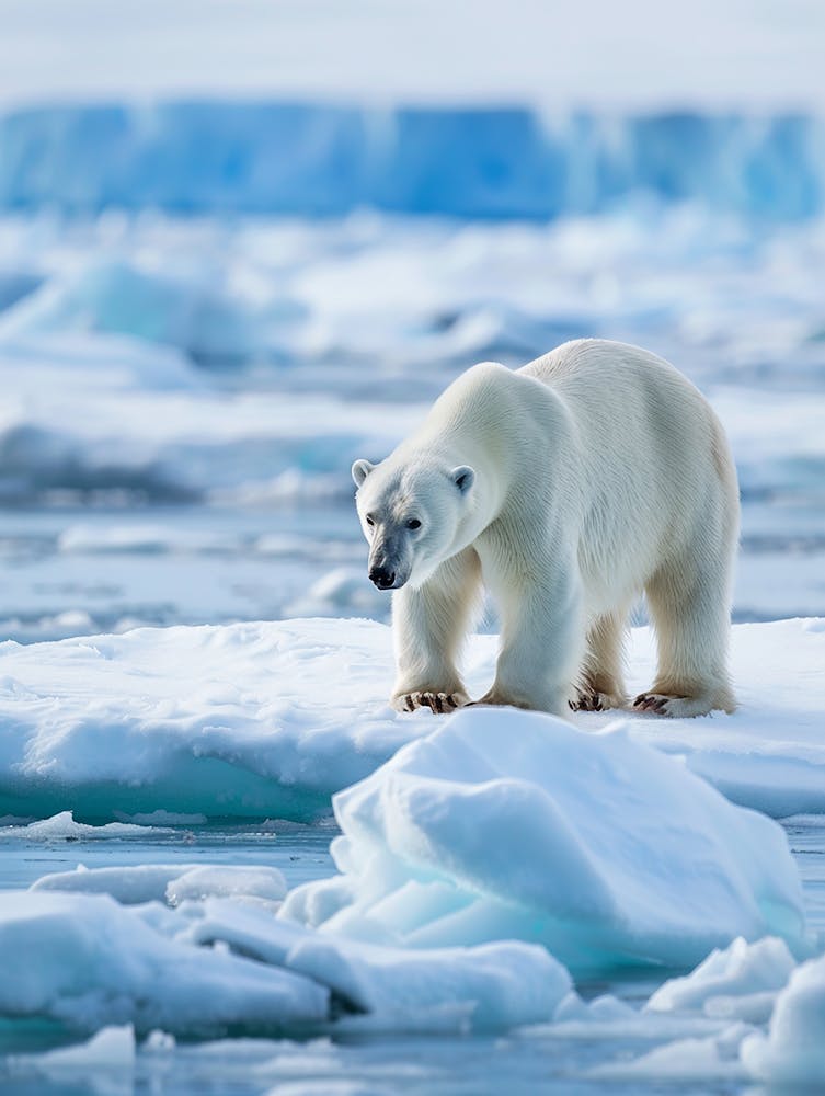Polar Bear On Ice