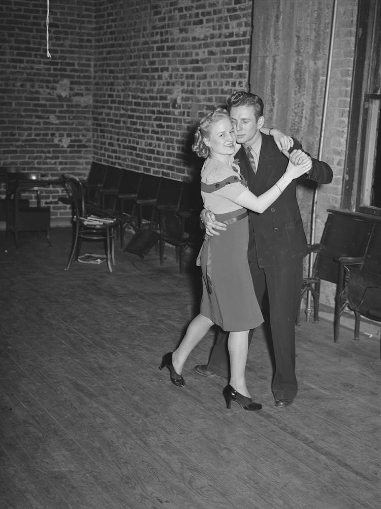 Young Couple Dancing At Jaycee Buffet Supper And Party, Eufaula, Oklahoma By Russell Lee
