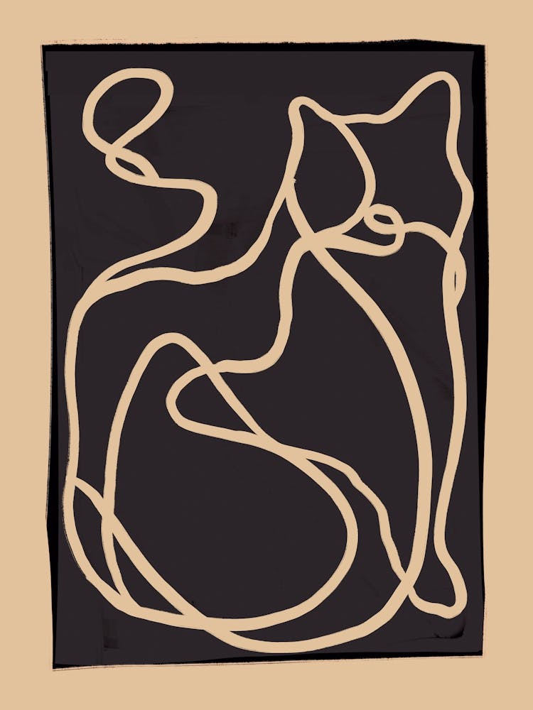 Abstract Line Art Cat 2