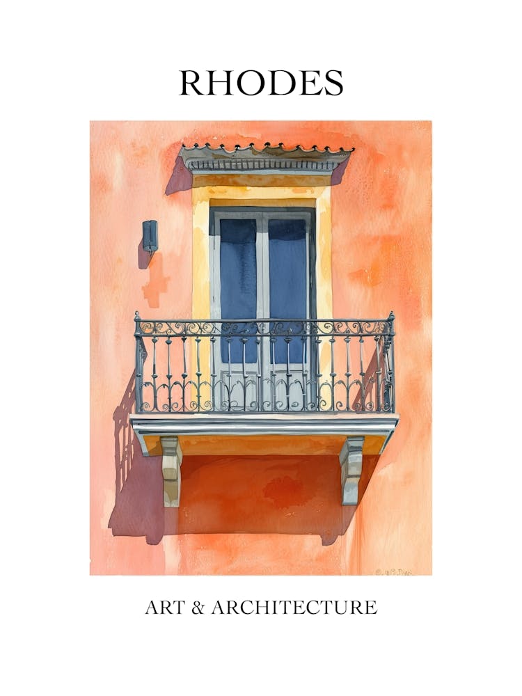 Rhodes Travel And Architecture Poster 1