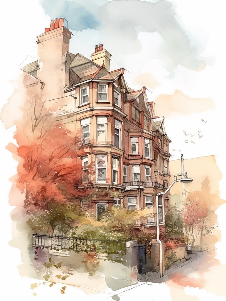 Camberwell London Neighborhood, Watercolour 4