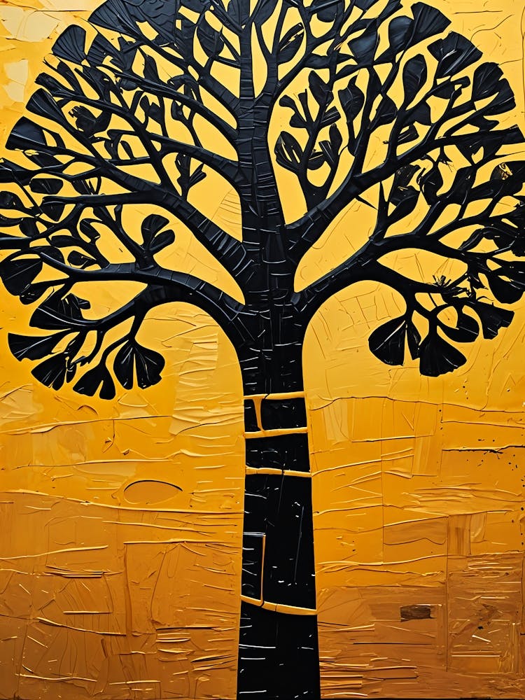 African Tree In Gold And Black no2